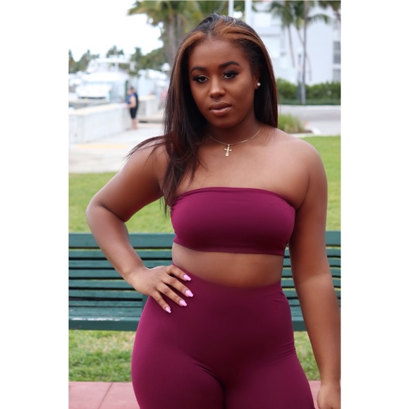 Fashion Nova Pants - Last One ❗️Heiress Biker Set In Berry